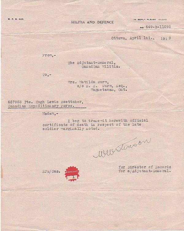 Notification of Death