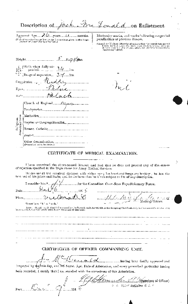 Attestation Papers (Reverse)