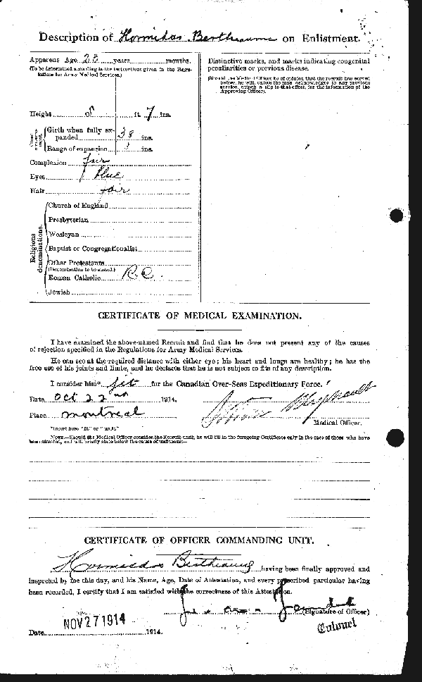 Attestation Papers (Reverse)