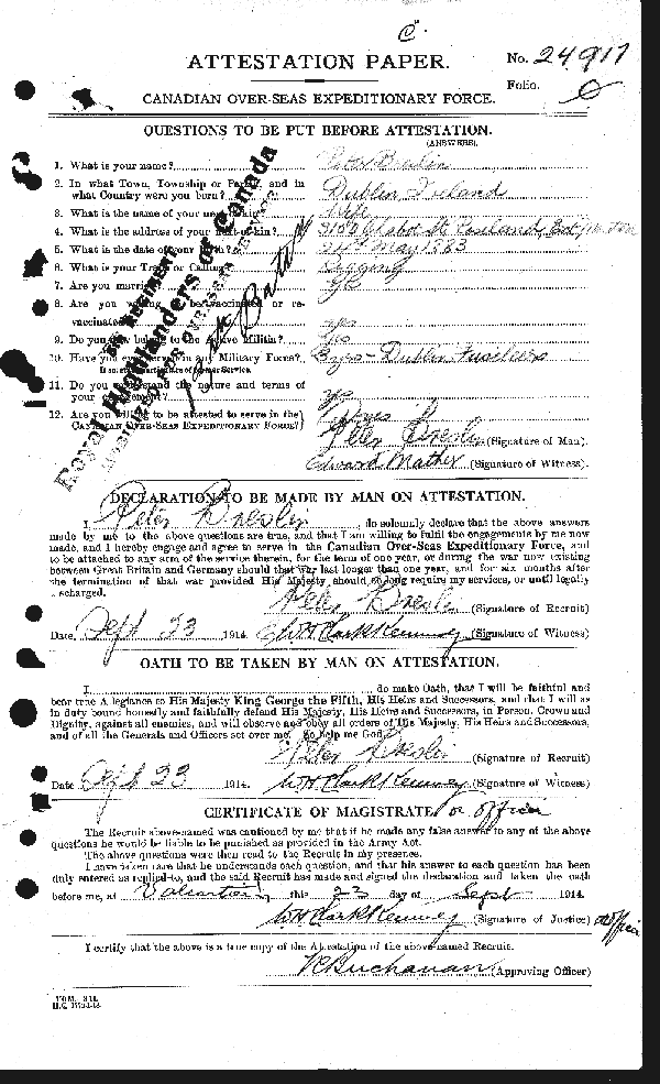 Feuille d'engagement