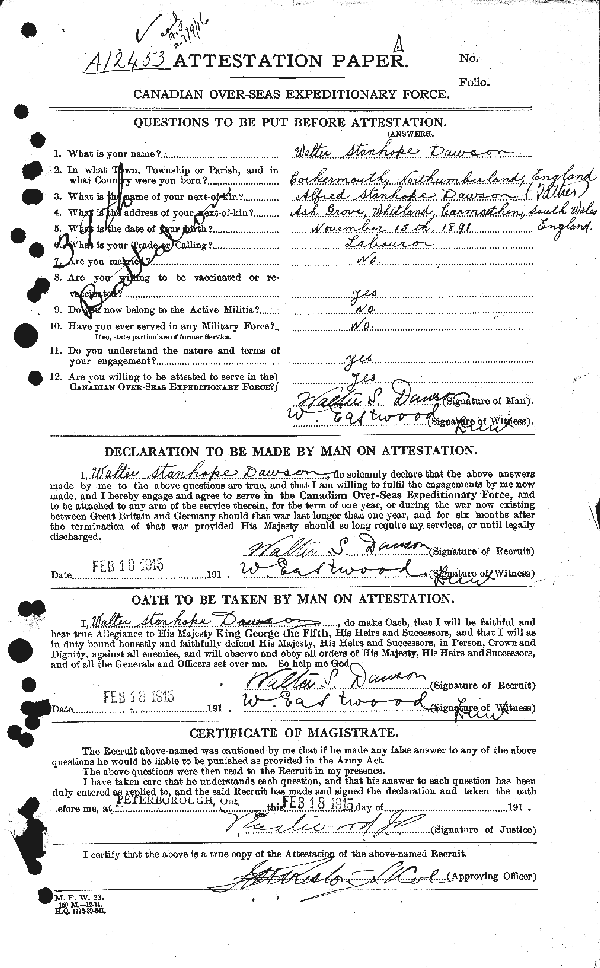 Feuille d'engagement