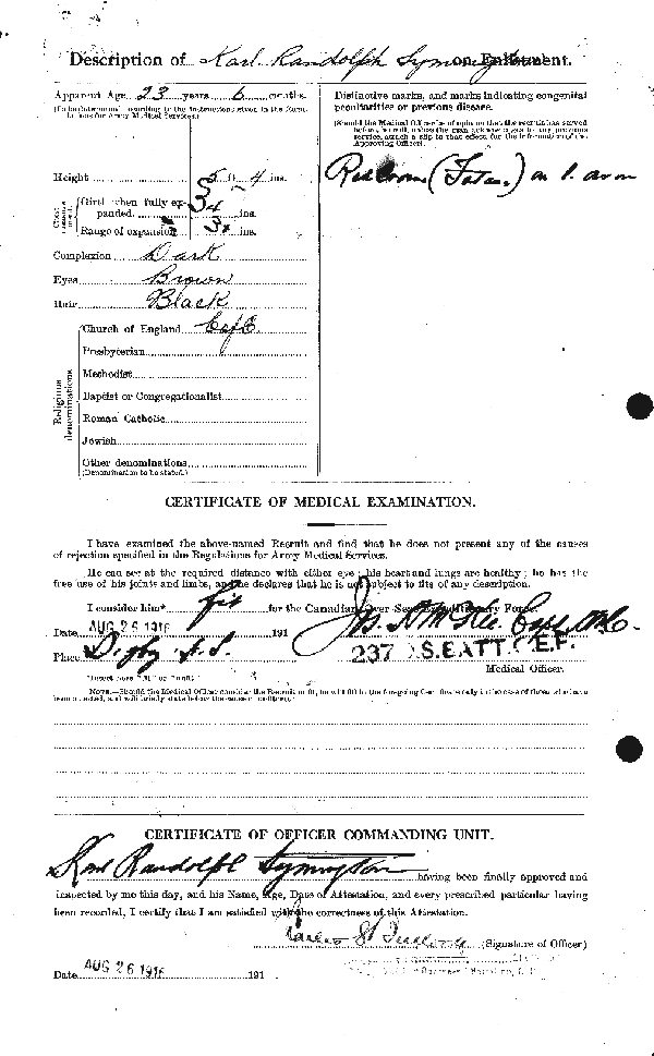 Attestation Papers (Reverse)