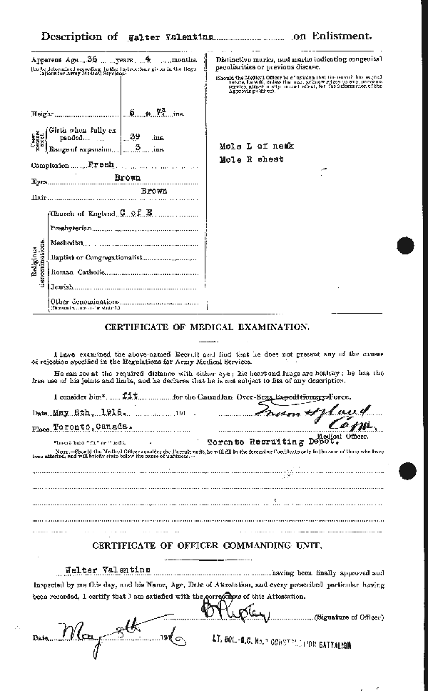 Attestation Papers (Reverse)