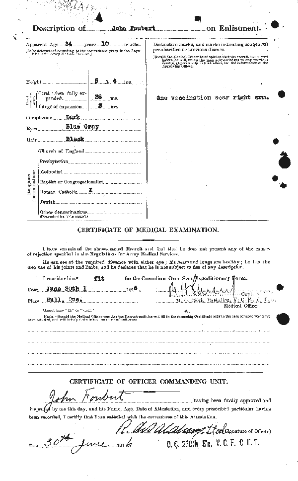 Attestation Papers (Reverse)