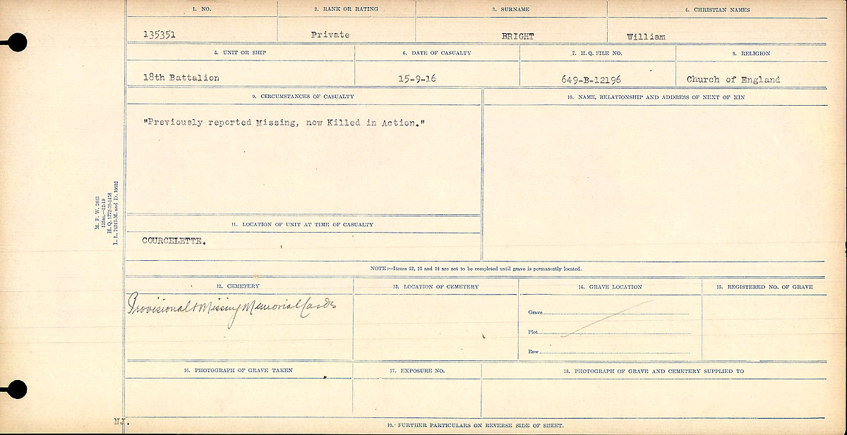 Circumstances of death registers