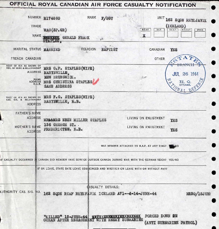 Notification of death