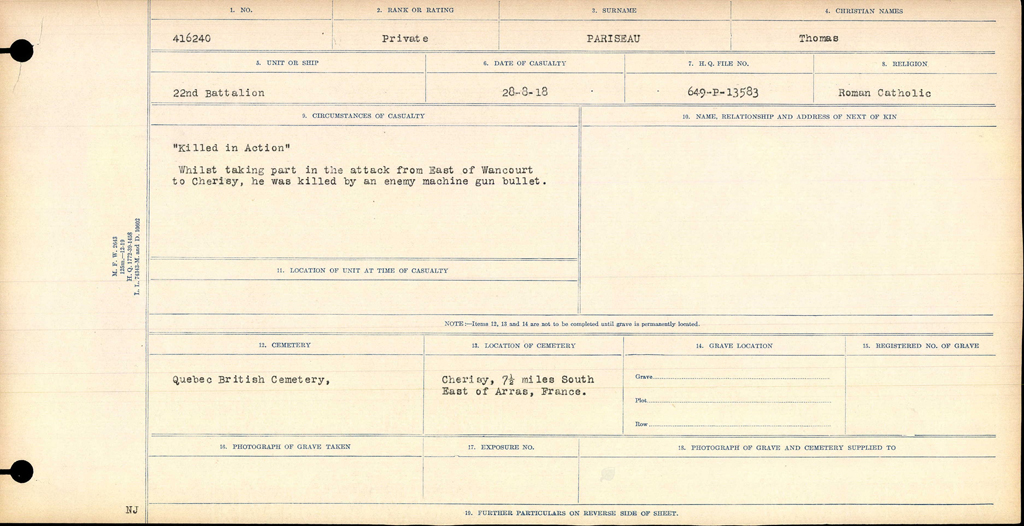 Circumstances of Death Registers