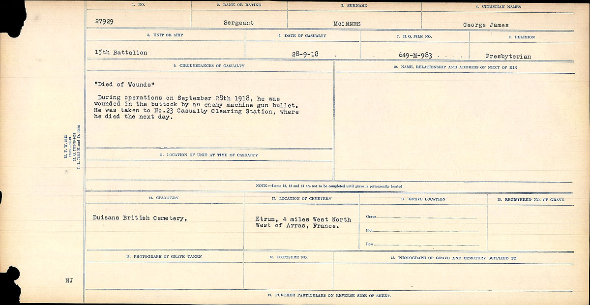 Circonstances du décès