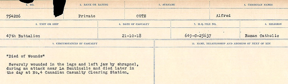Registres de circonstances du décès