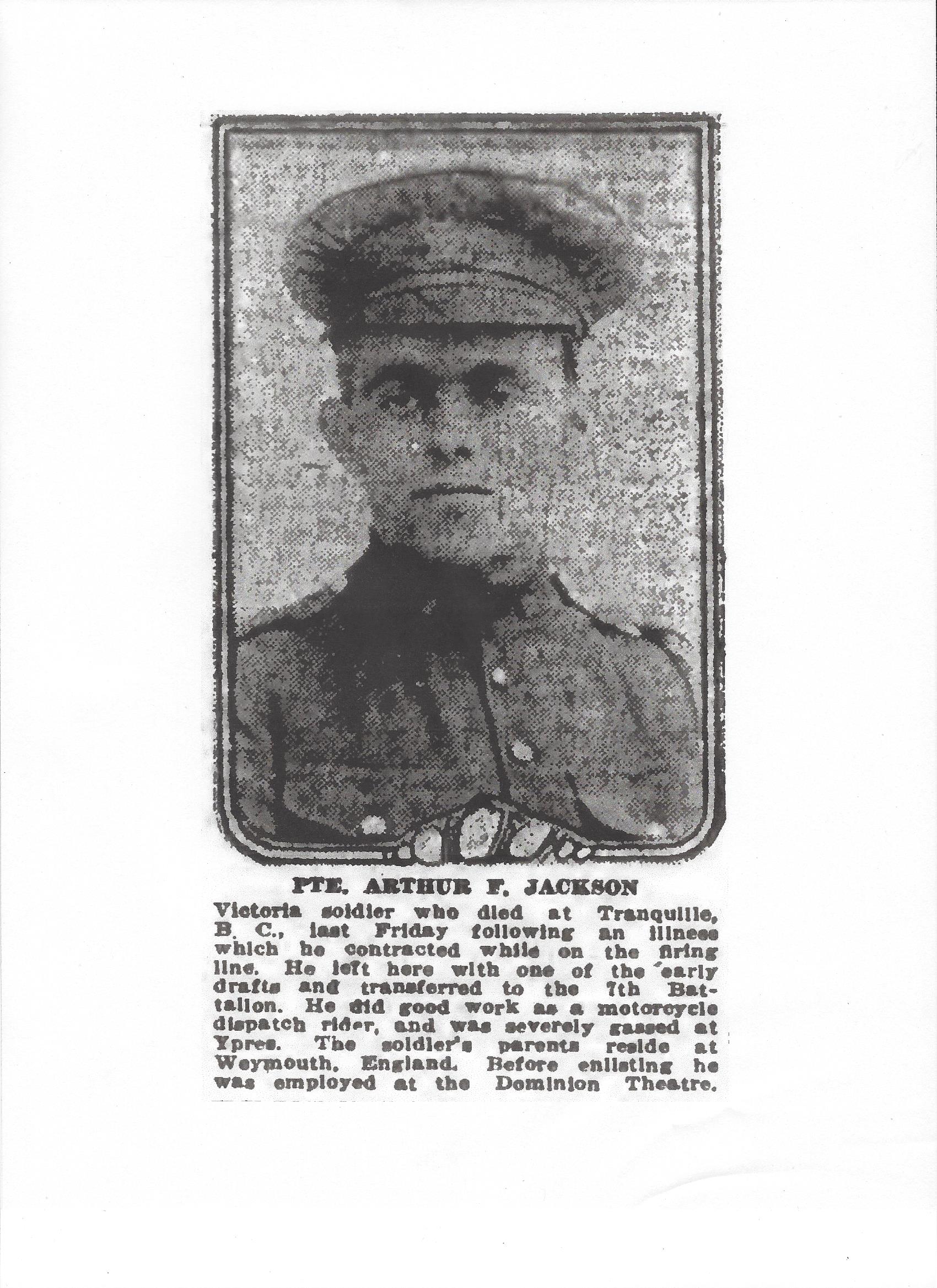 Photo of ARTHUR FREDERICK JACKSON