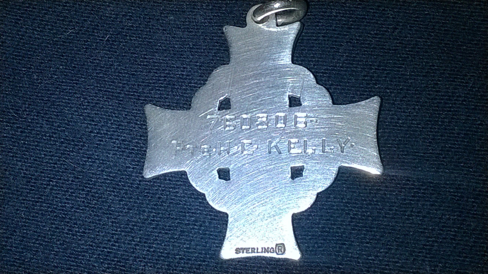 Reverse side of Memorial cross