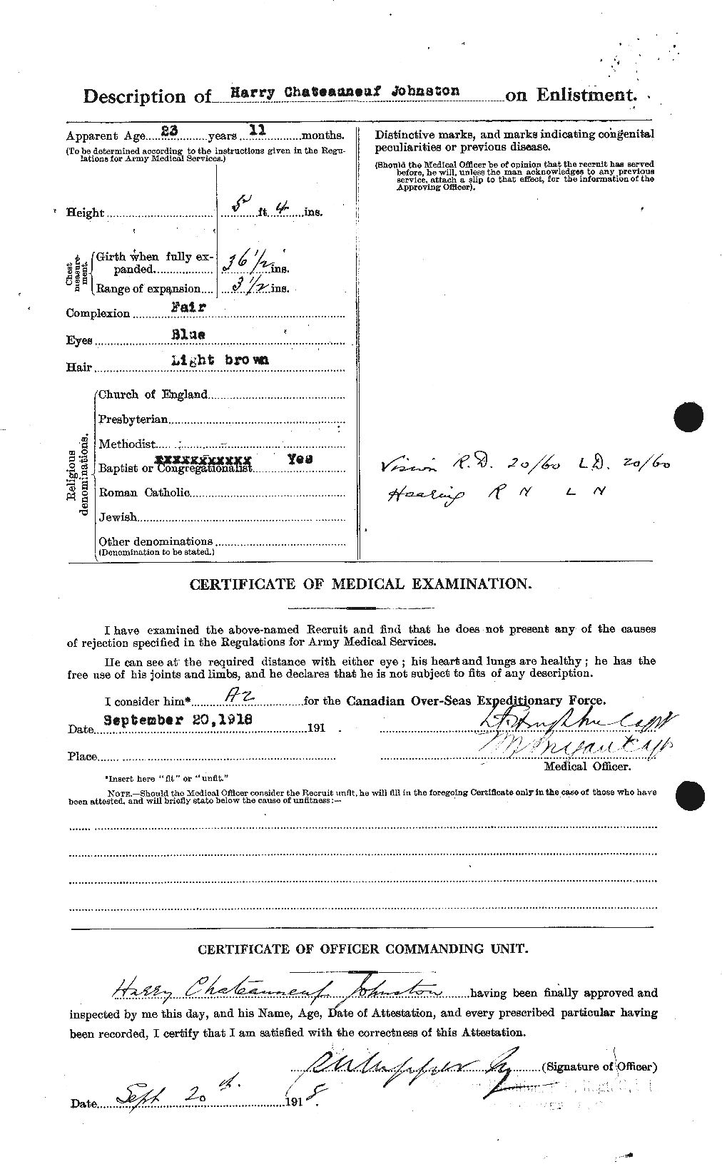 Attestation Papers (Reverse)