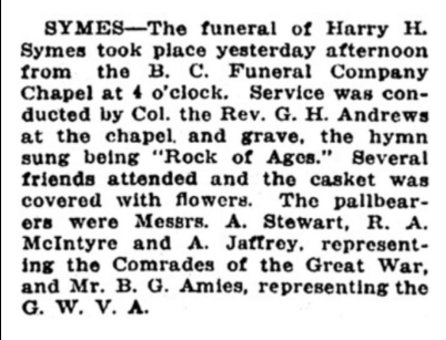 Photo of Harry Hayward Symes