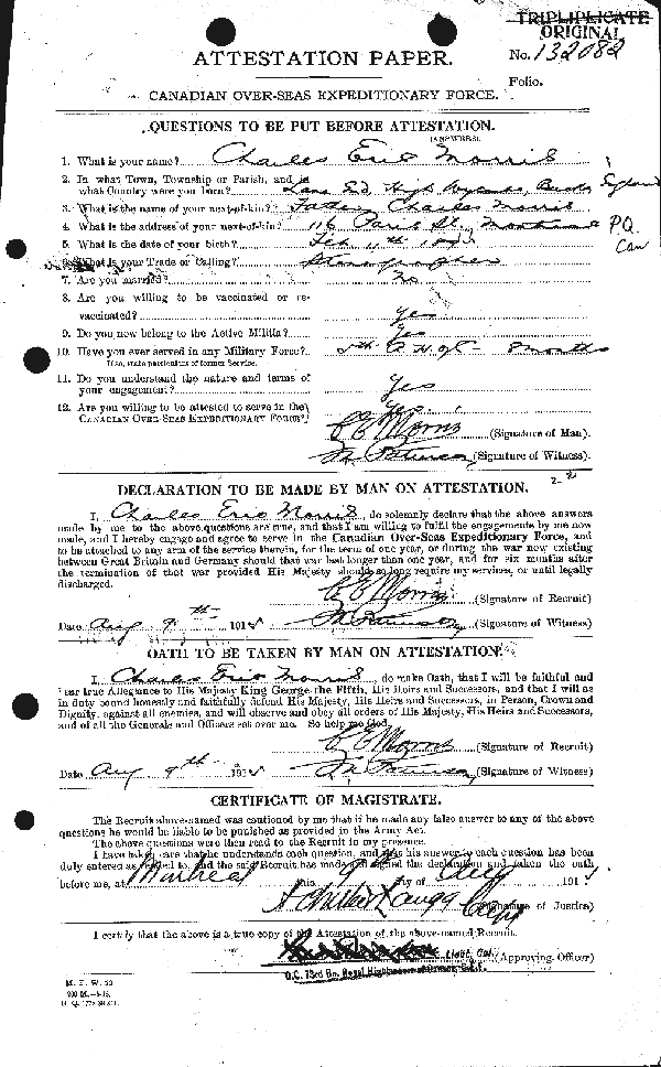 Attestation Paper (page 1)