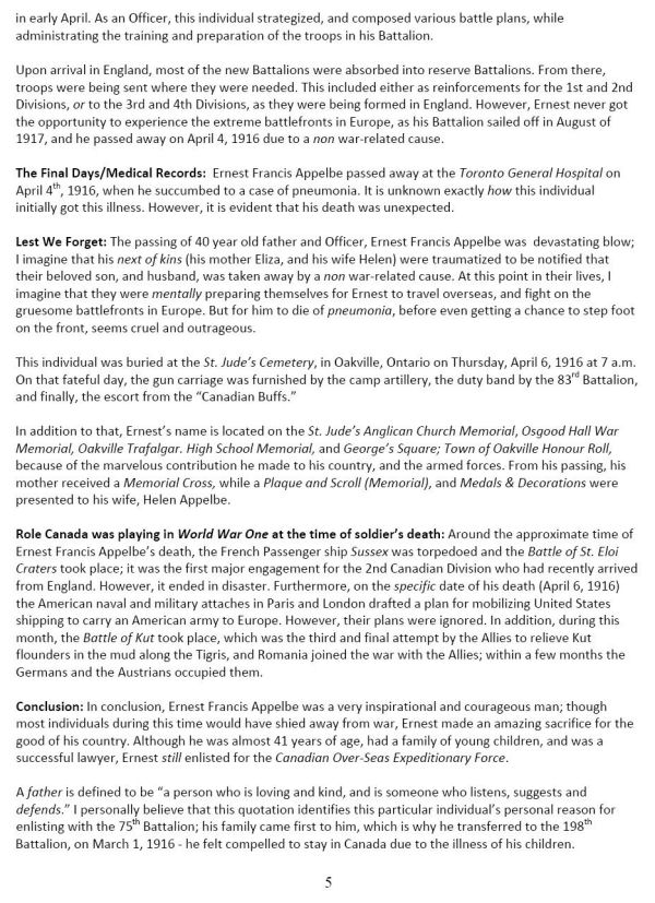 Oakville Remembers Biography (Page 2)