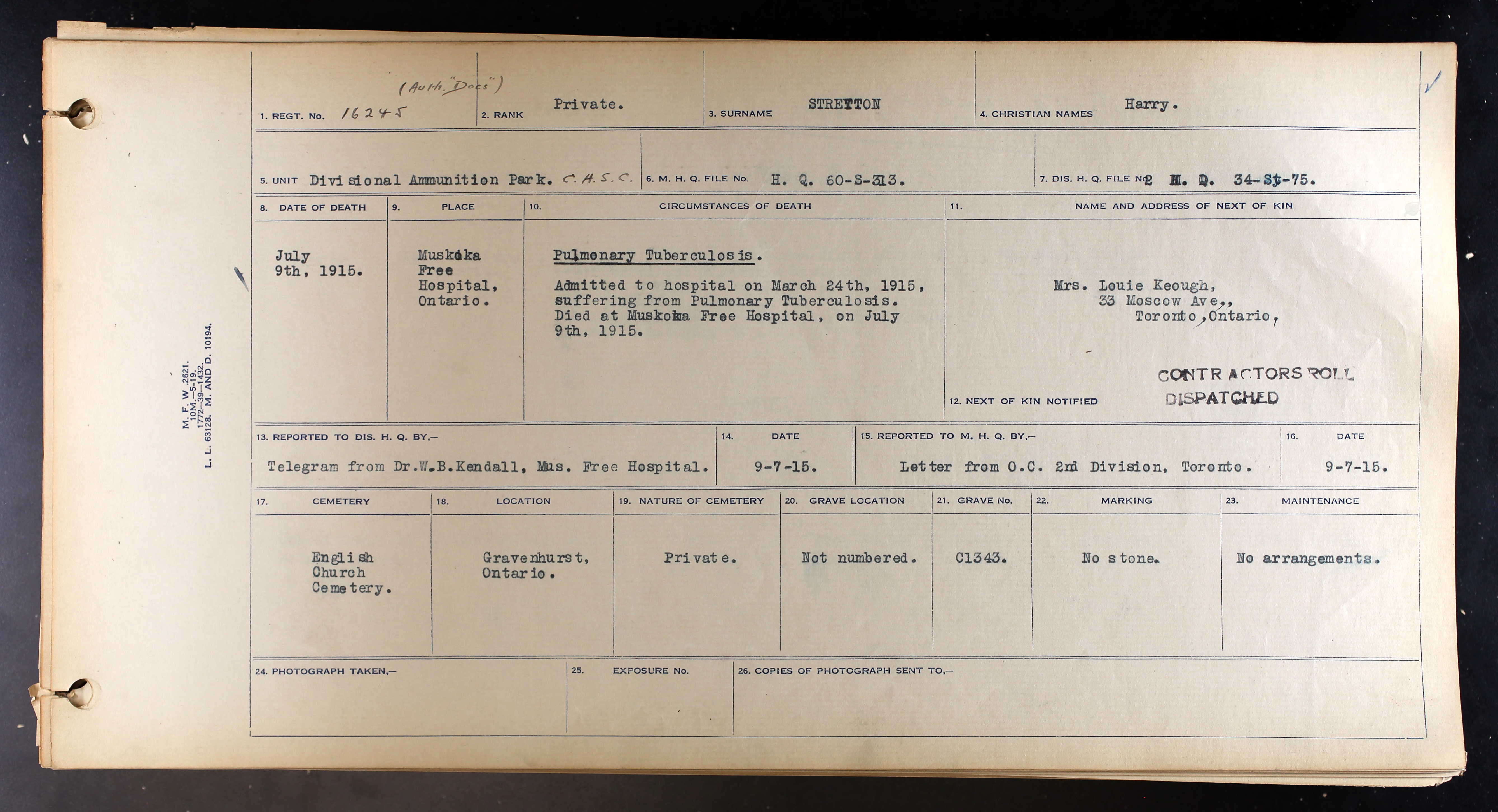 Circumstances of Death Registers