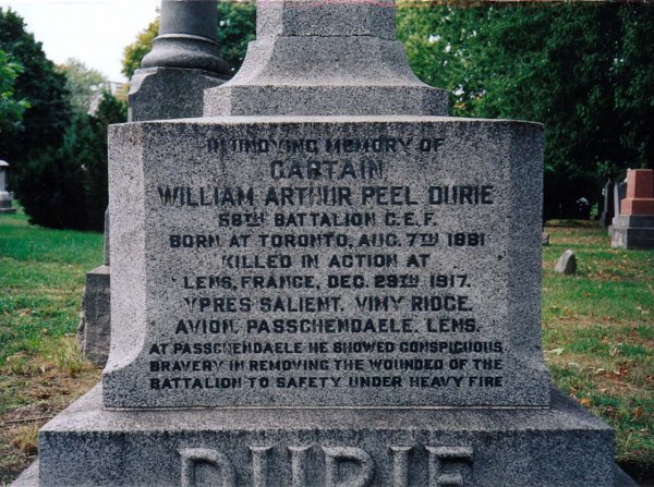 Durie Family Memorial - detail