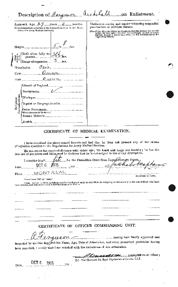 Attestation Papers (Reverse)