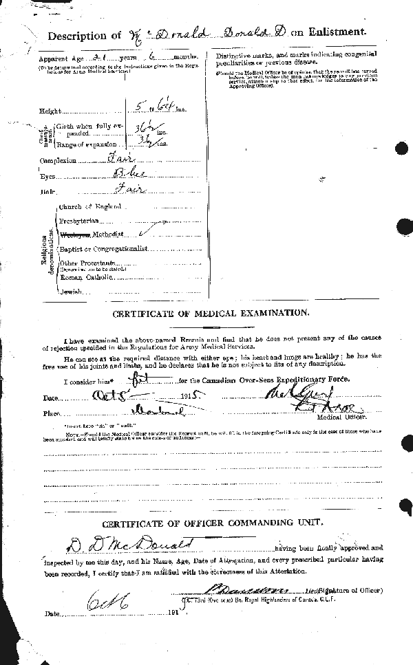 Attestation Papers (Reverse)