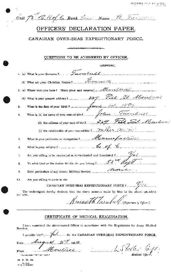 Attestation Papers (Front)