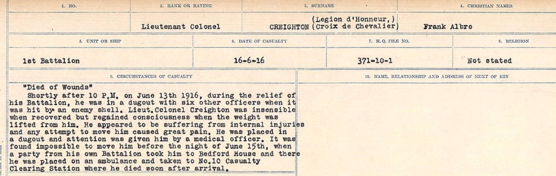 Circumstances of death registers
