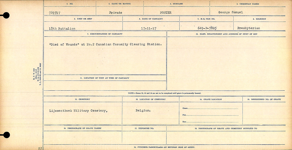 Circumstances of Death Registers