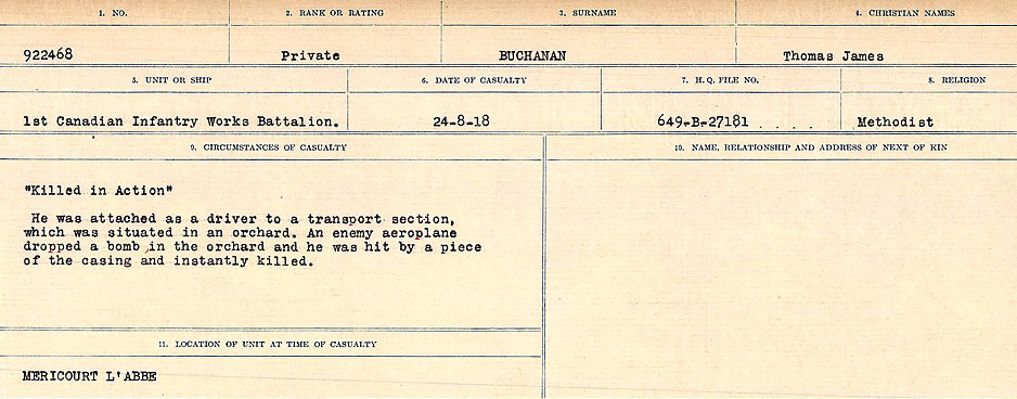 Registres de circonstances du décès