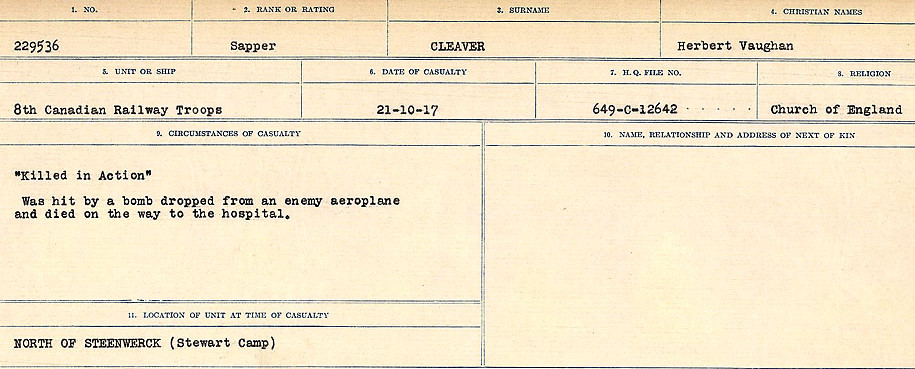 Photo of HERBERT VAUGHAN CLEAVER