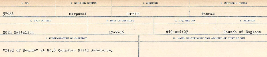 Circumstances of Death Registers