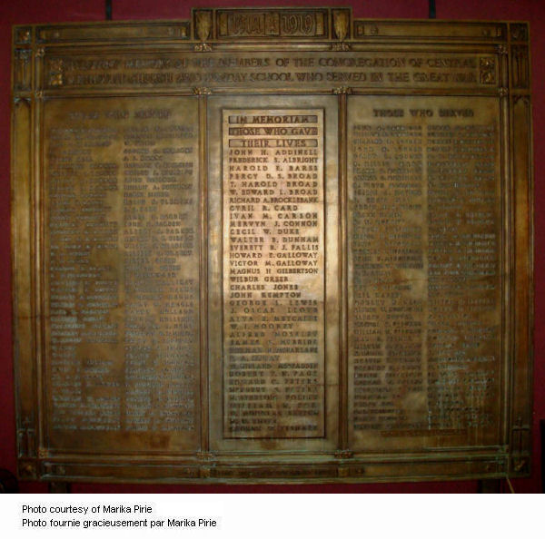 Central Methodist Memorial Tablet