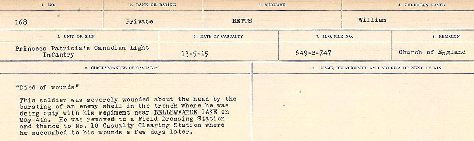 Registres de circonstances du décès