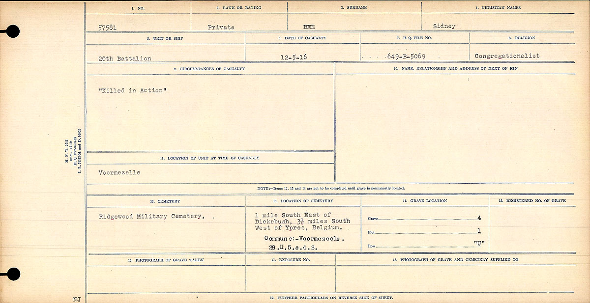 Circumstances of Death Registers