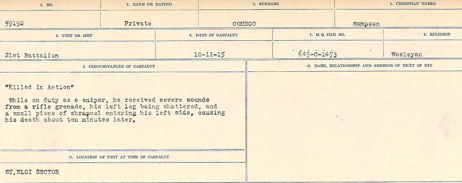 Circumstances of Death Registers