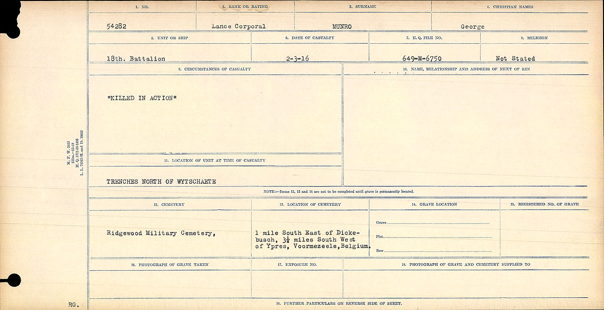 Circumstances of death registers