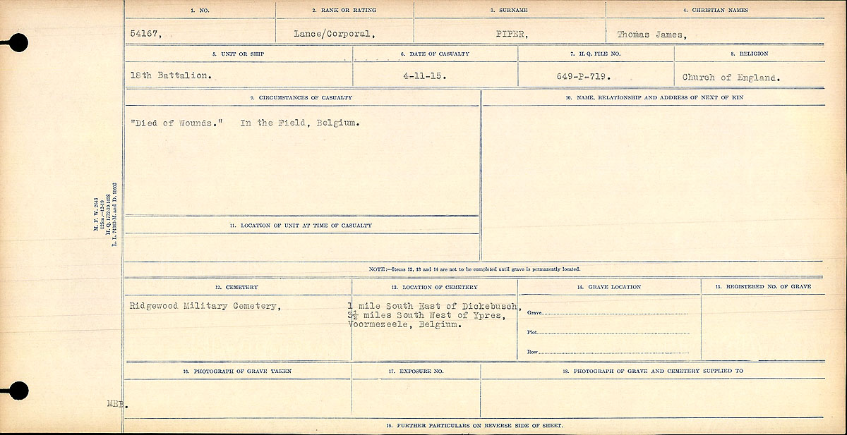 Circumstances of Death Registers