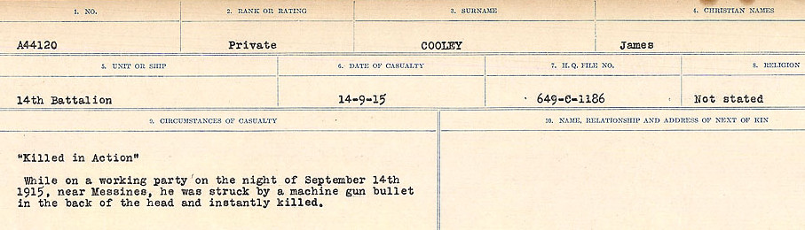 Circumstances of Death Registers