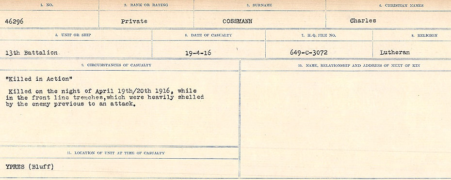 Circumstances of Death Registers