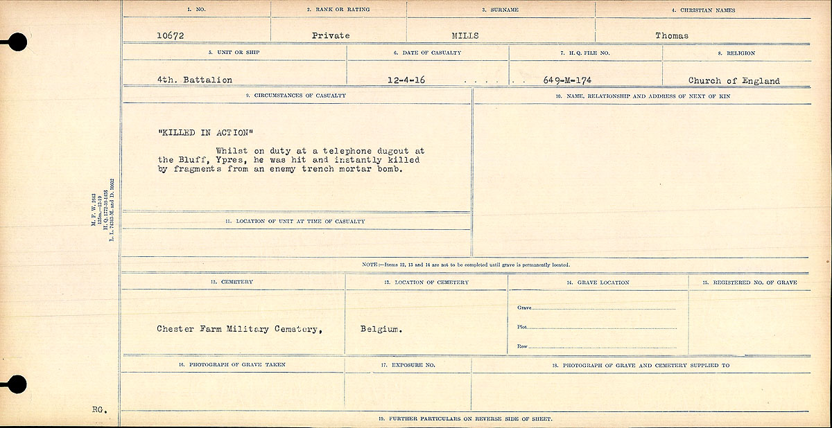 Circumstances of death registers