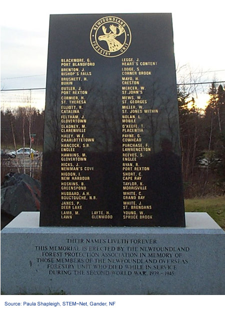 Newfoundland Forestry Unit's monument