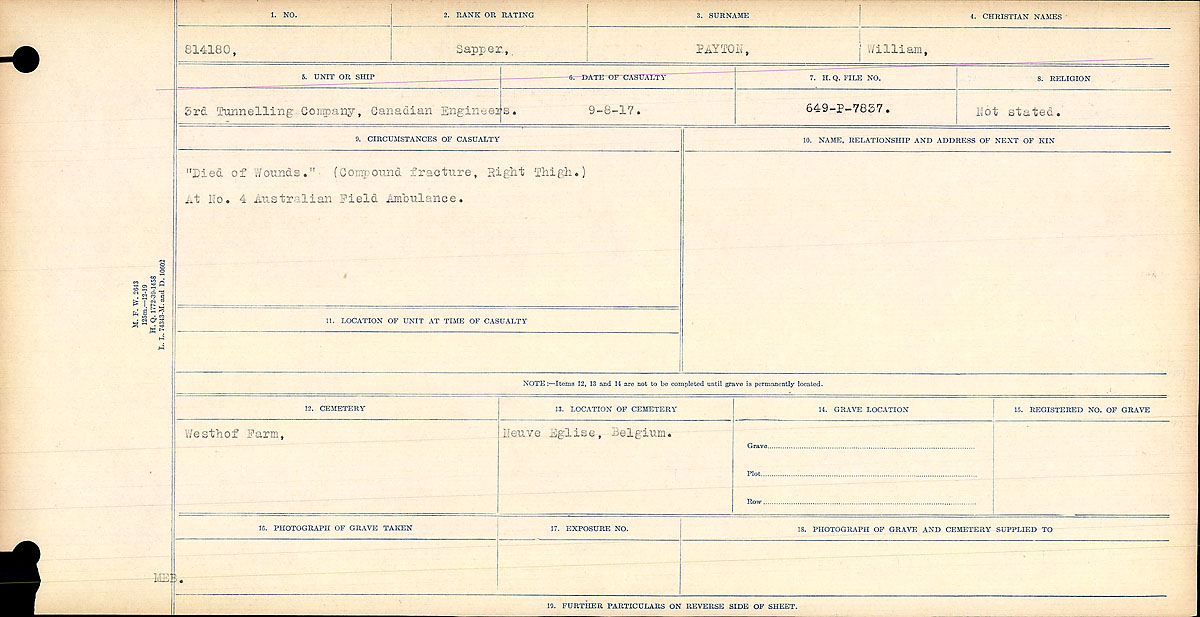 Circumstances of death registers