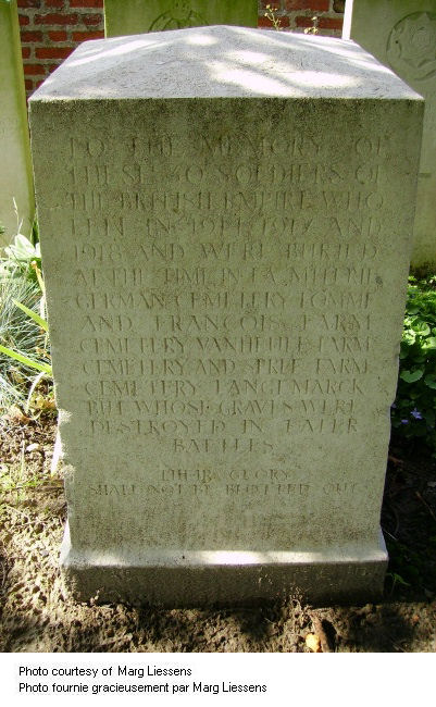 Lomme-a-Miterie Germ. Cem. Mem. Stone