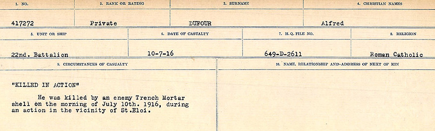 Circumstances of death registers