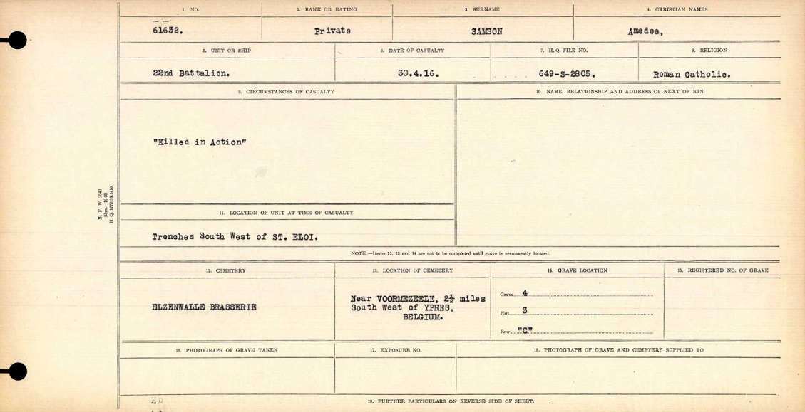Circumstances of death registers