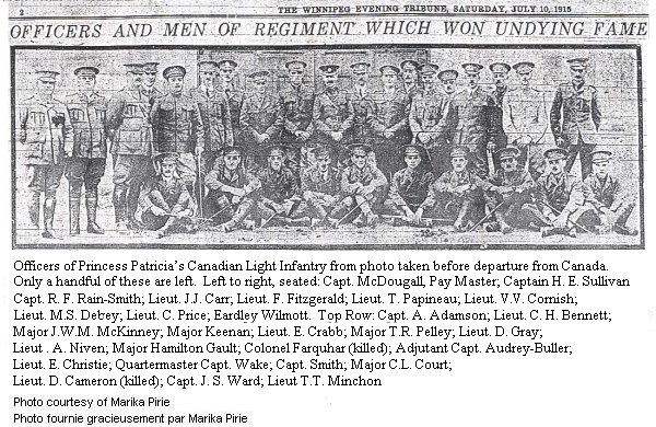 Photograph of officers of the PPCLI