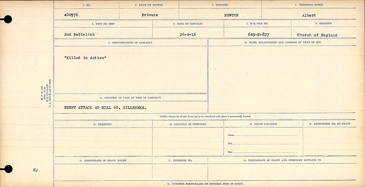Circumstances of death registers