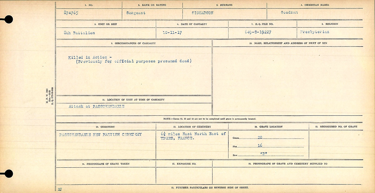 Circumstances of death registers