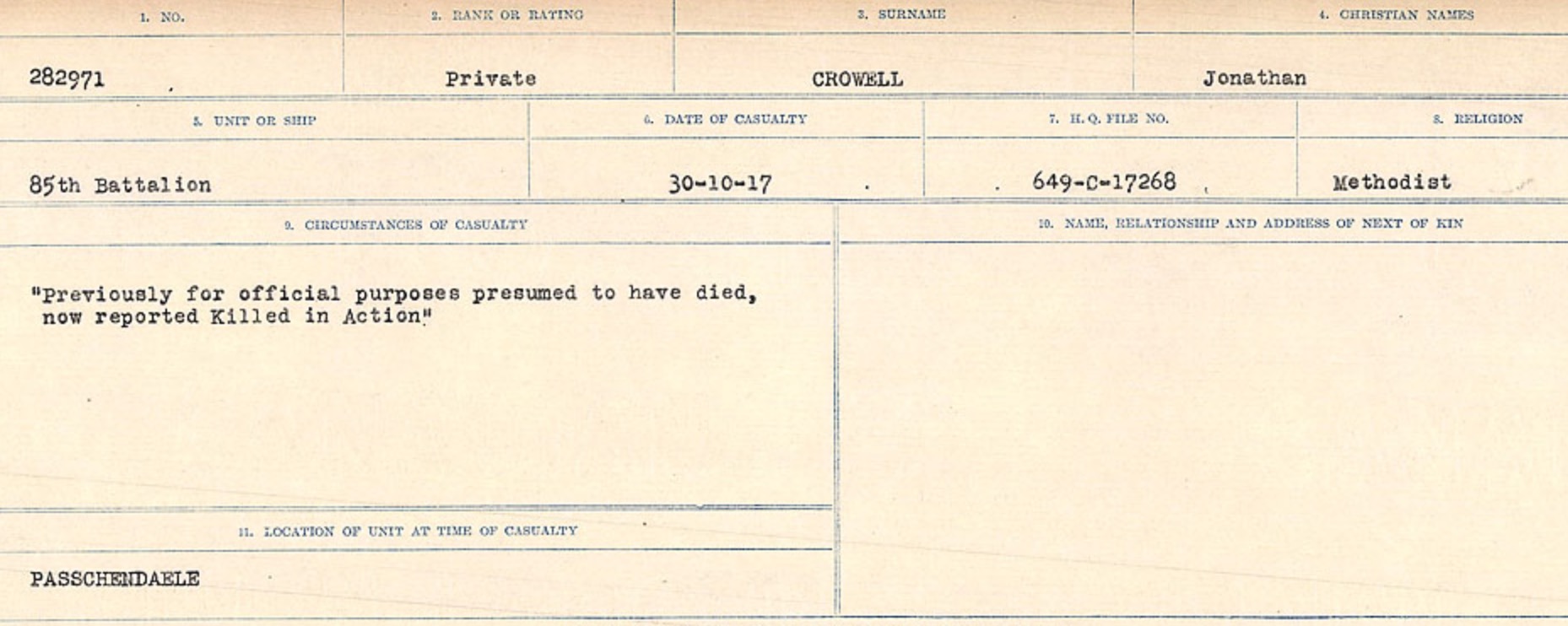 Circumstances of death registers