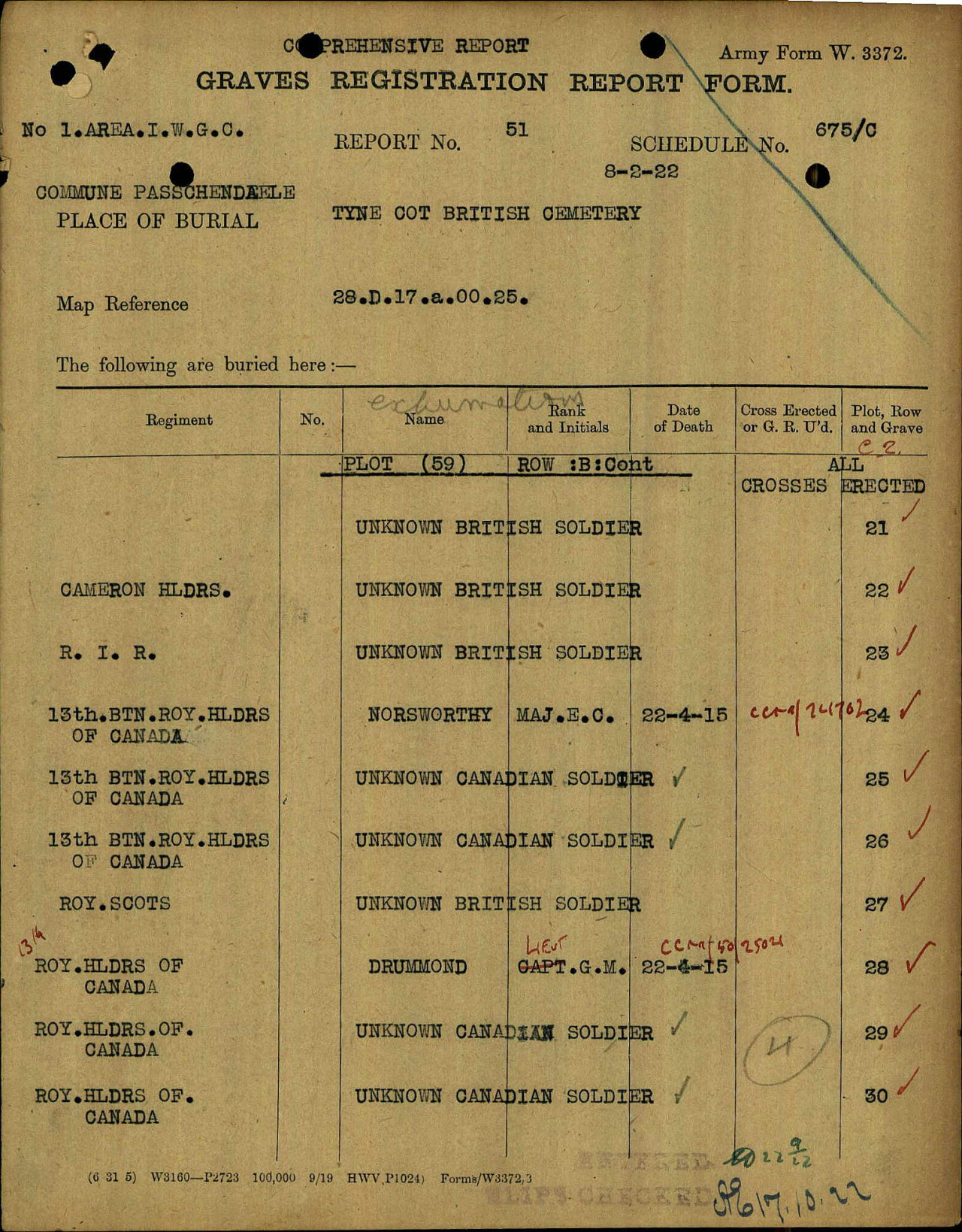 Grave Registration Report