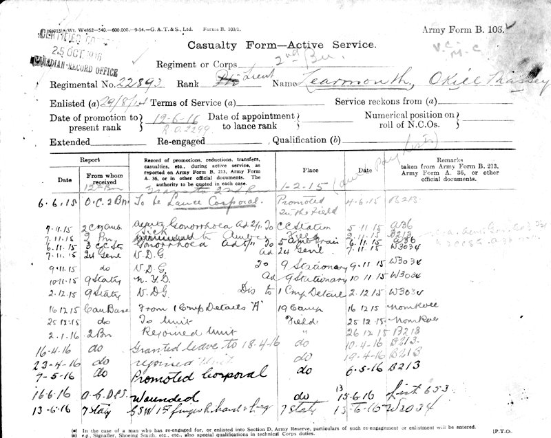 Service Records (front)