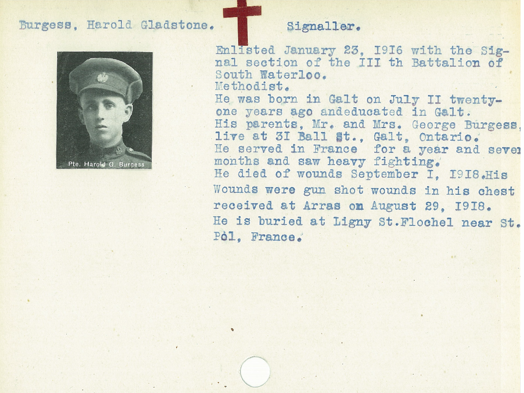 Photo of HAROLD GLADSTONE BURGESS